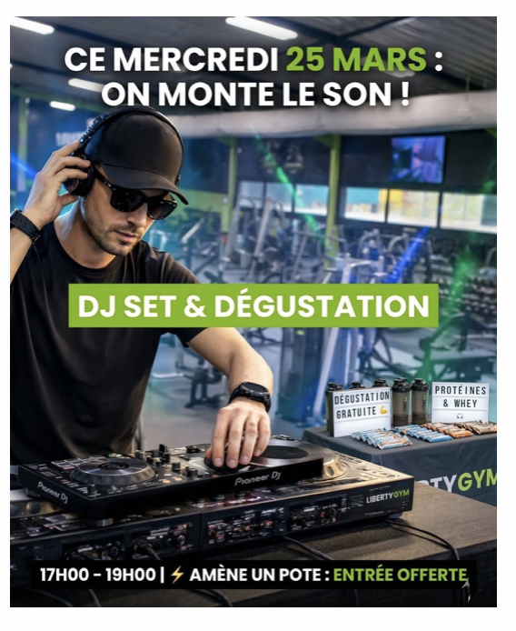 Affiche DJ set Liberty Gym